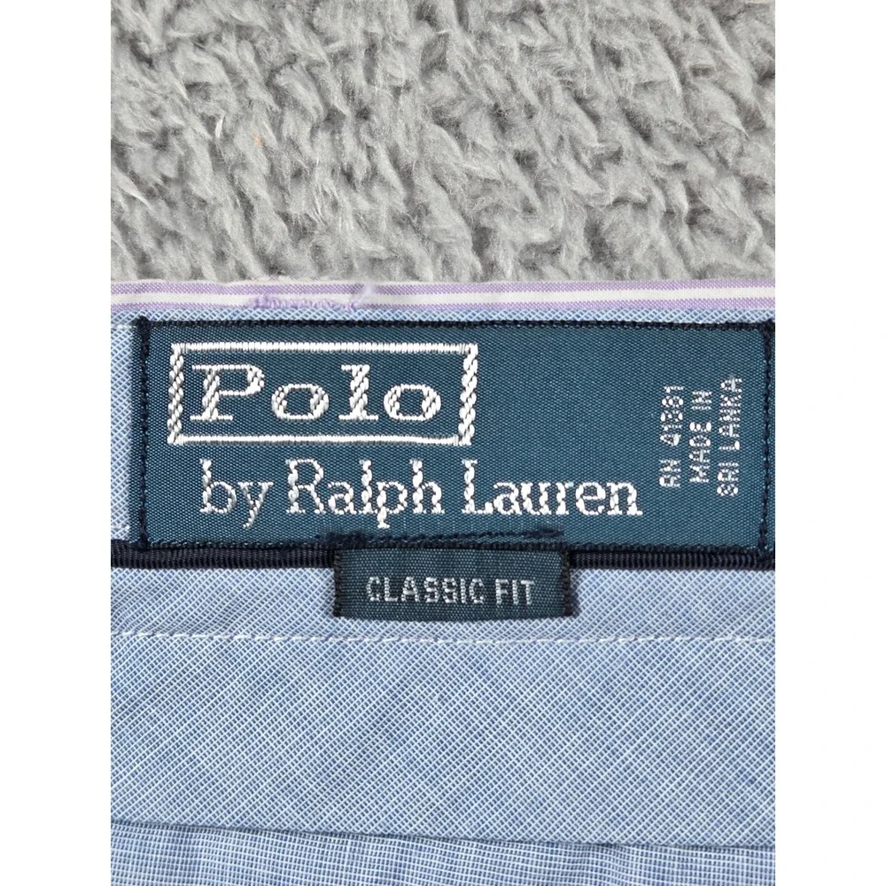 Polo Ralph Lauren Pants 40/32 Purple Seersucker Stripe Mens Classic Fit Cuffed
